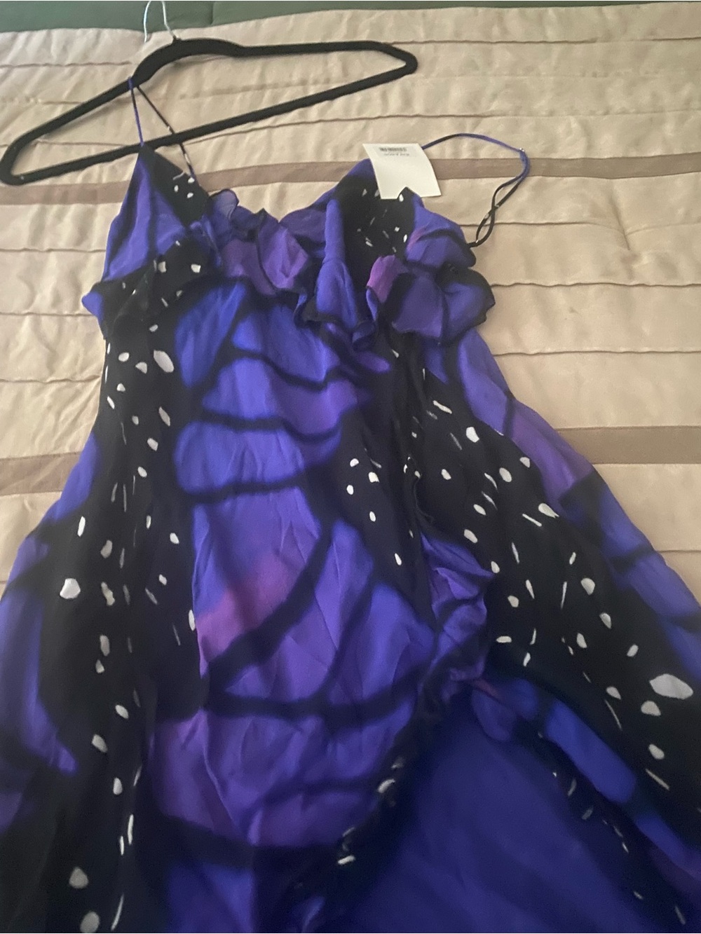 Rat & Boa Purple and Black Strapless Slip Dress - Picture 2 of 3